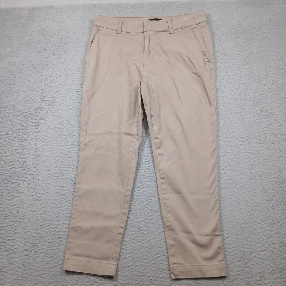 Banana Republic Chino Pants Womens‎ 12 Tan Khaki Slim Ankle